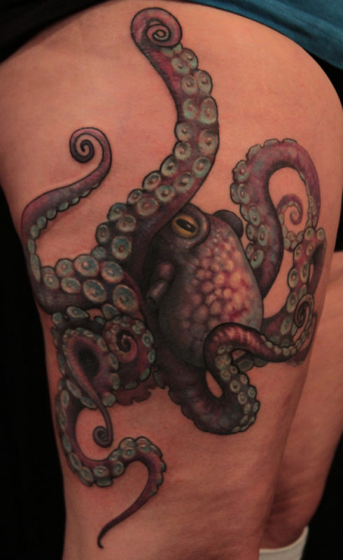 Kraken Back Shoulder Tattoo