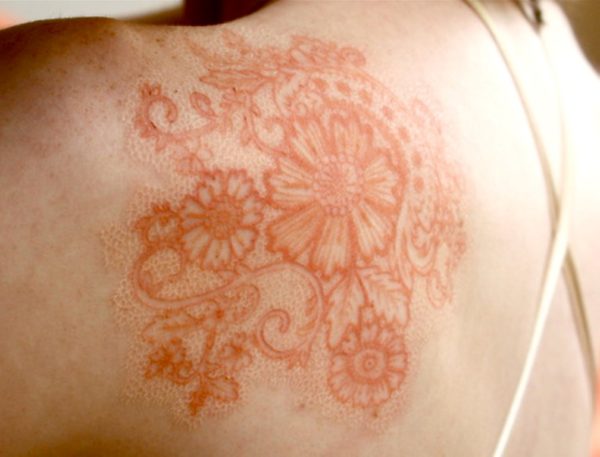 Lace Tattoo On Shoulder Back