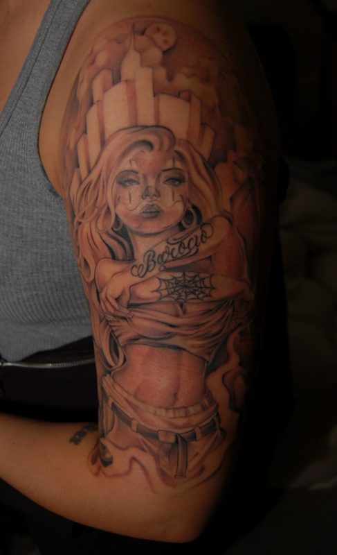 Lady Shoulder Tattoo