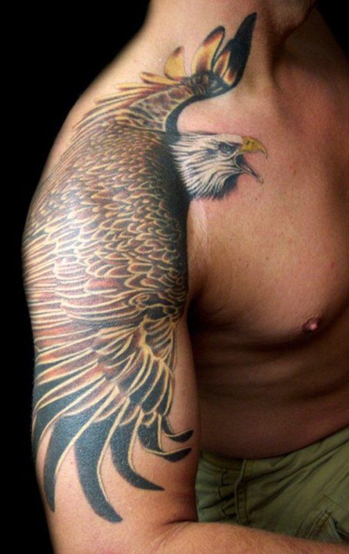 Large Eagle Shoulder Tattoo Design