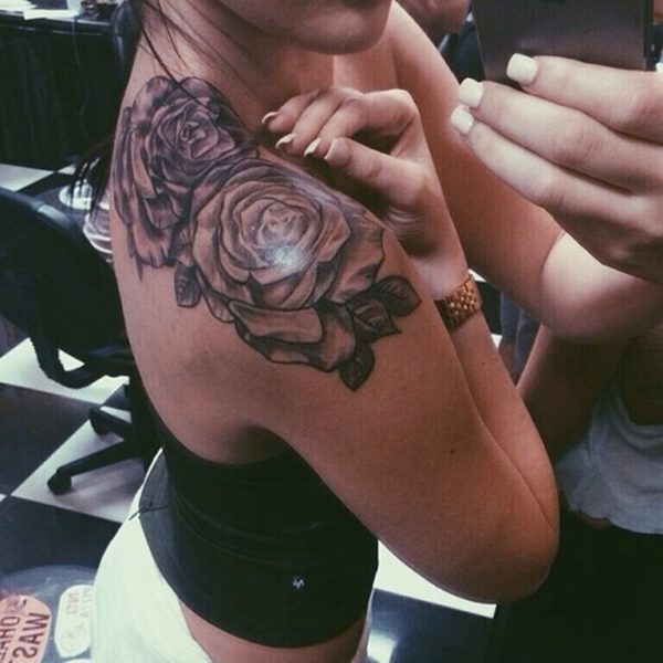 Large Rose Shoulder Tattoo