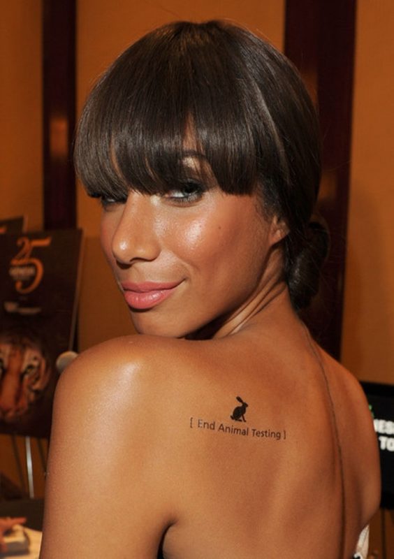 Leona Lewis Lettering Tattoo