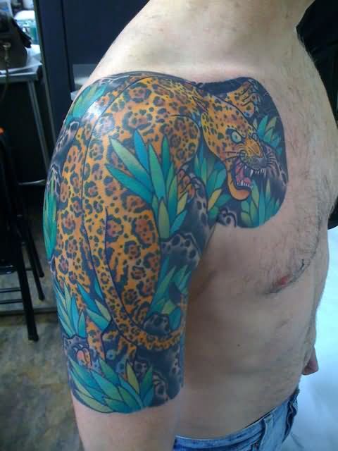 Leopard In Woods Tattoo