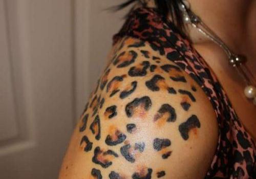 Leopard Print Shoulder Tattoo
