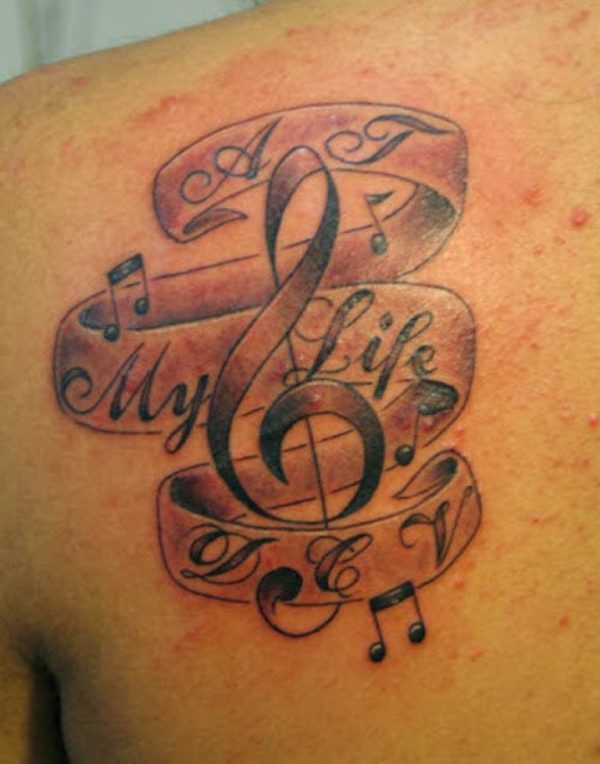 Lettering Music Tattoo
