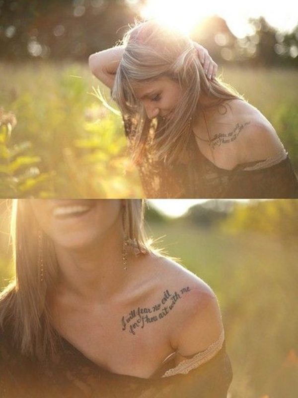 Lettering Shoulder Tattoo For Girls