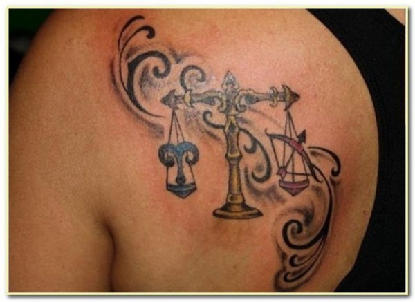 Libra Shoulder Tattoo