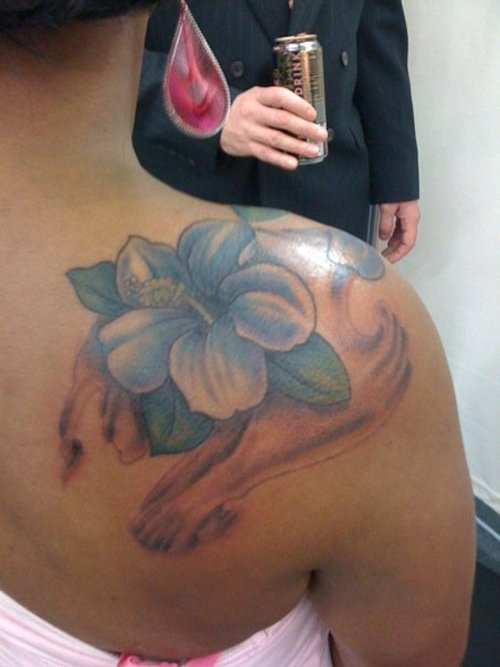 Light Color Hibiscus Tattoo