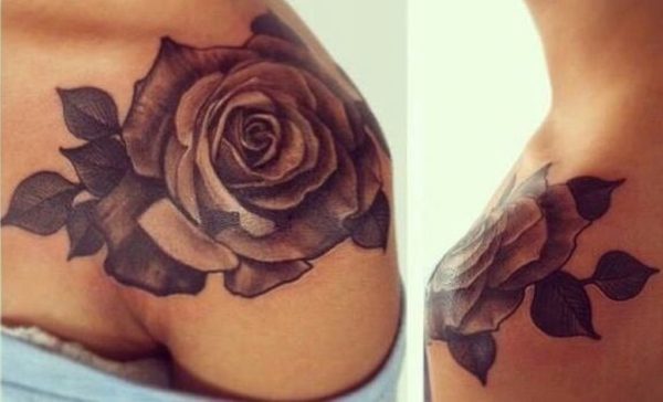 Light Black Flower Tattoo