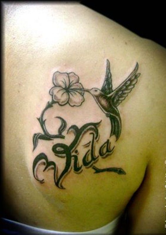 Lily Flower And Hummingbird Tattoo