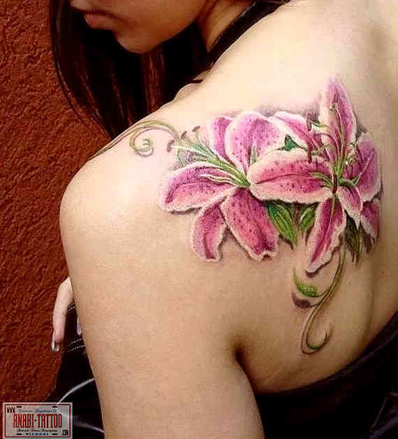 Lily Flower Tattoo Design.