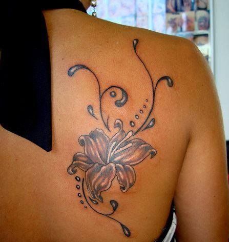 Lily Shoulder Blade Tattoo Design