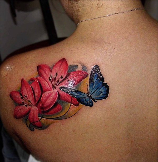 Lily With Butterfly Tattoo