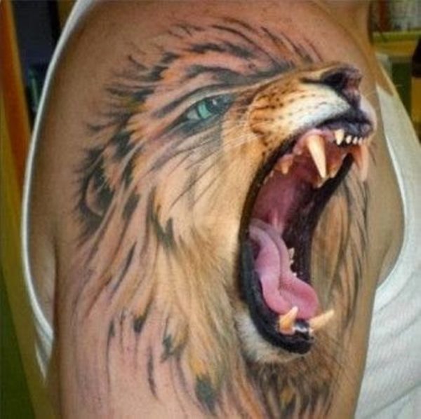 Lion Shoulder Tattoo Design