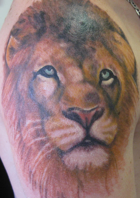 Lion Shoulder Tattoo Design
