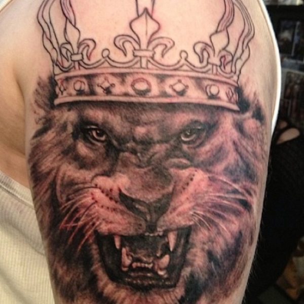 Lion The King Shoulder Tattoo