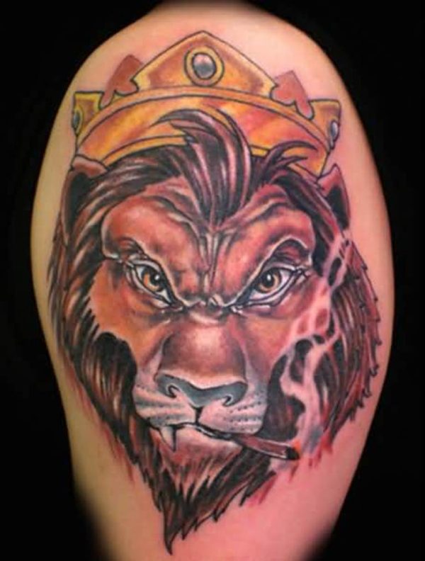 Lion With Crown Tattoo