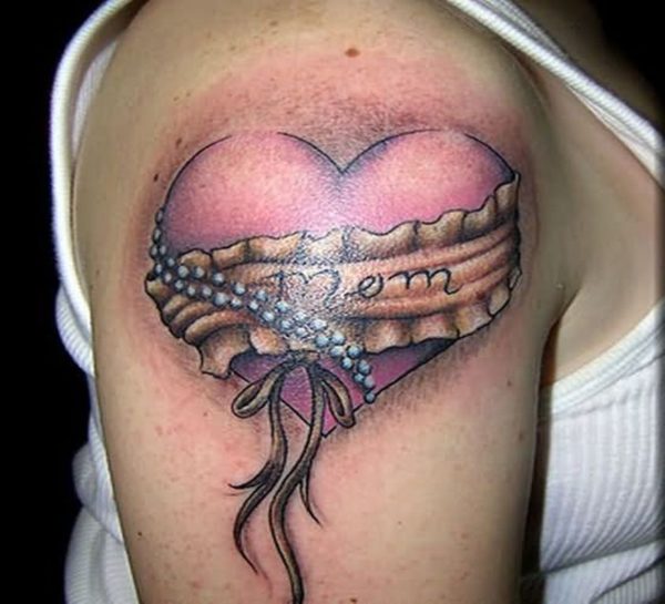 Love Mom Heart Rip Skin Tattoo