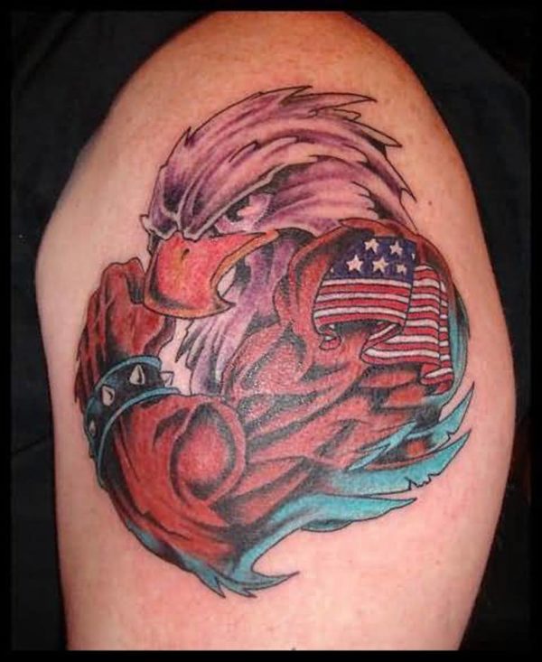 Lovely American Eagle Shoulder Tattoo