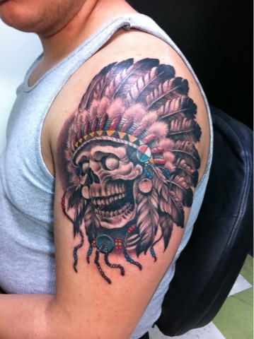 Lovely American Skull Tattoo