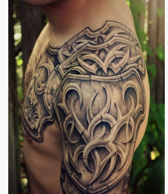 Lovely Armor Celtic Shoulder Tattoo Design