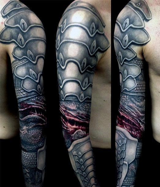 Lovely Armor Shoulder Tattoo Design