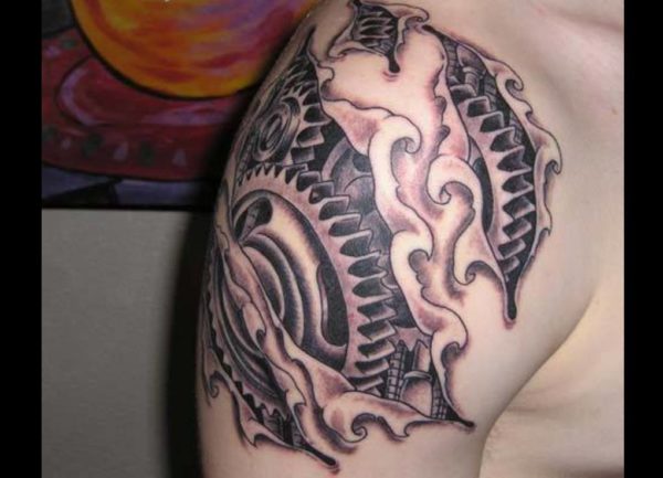 Lovely Armour Shoulder Tattoo Design