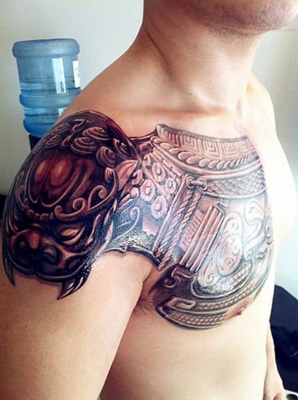 Lovely Armour Shoulder Tattoo