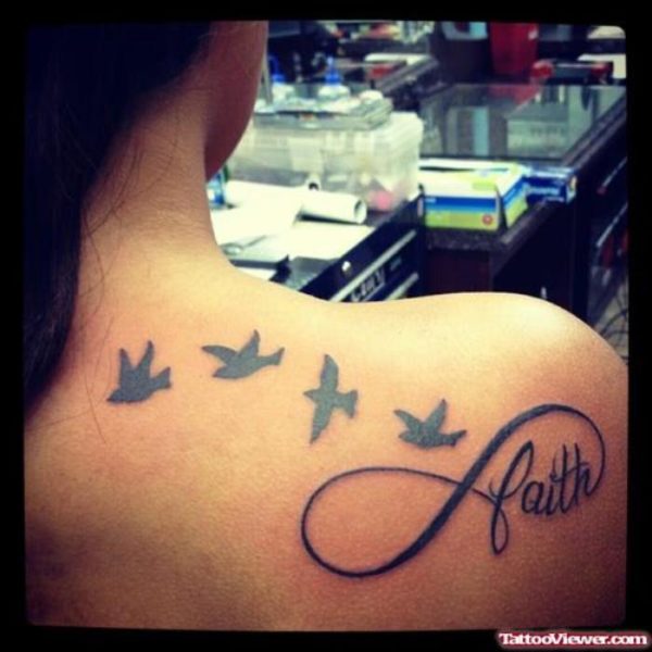 Lovely Bird Tattoo On Shoulder