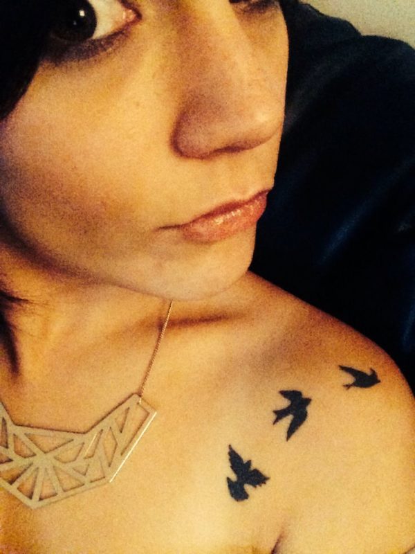 Lovely Birds Tattoo On Front Shoulder