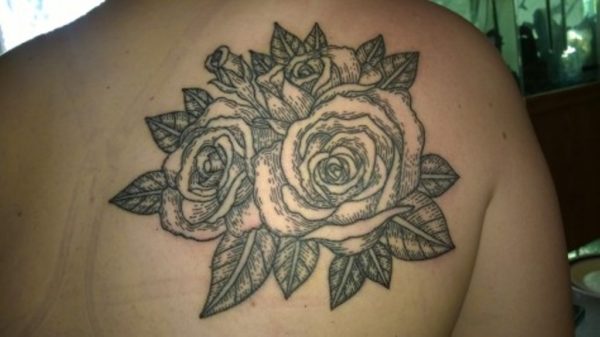 Lovely Black Roses Tattoo For Women