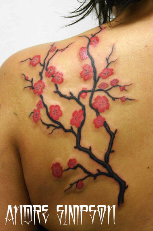 Lovely Cherry Blossom Tattoo Design