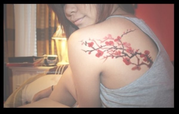 Lovely Cherry Blossom Tree Designer Tattoo