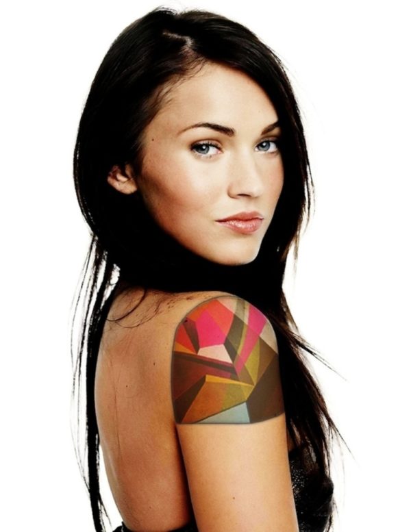 Lovely Colorful Geometric Tattoo