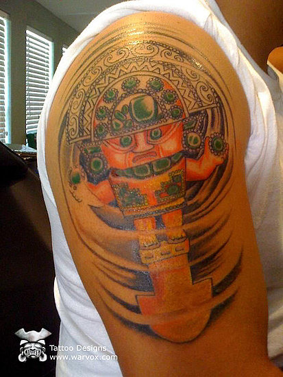 Lovely Colorful Shoulder Tattoo