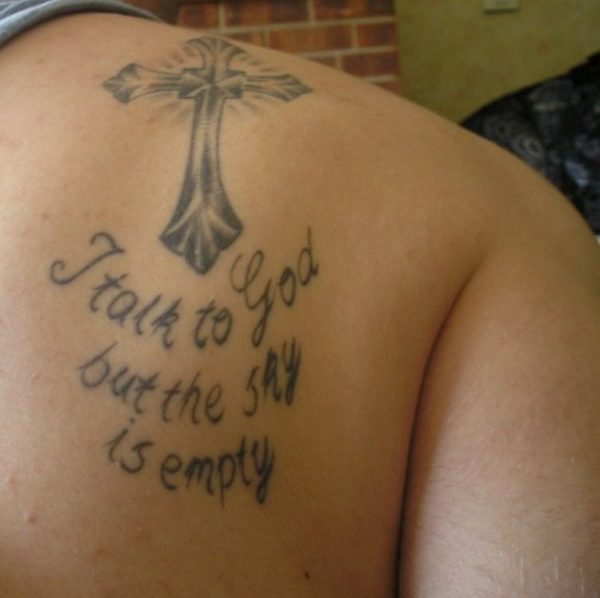  Lovely Cross Shoulder Tattoo