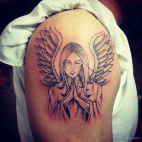 Lovely Designer angel Shoulder Tattoo