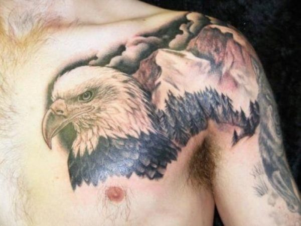 Lovely Eagle Shoulder Tattoo