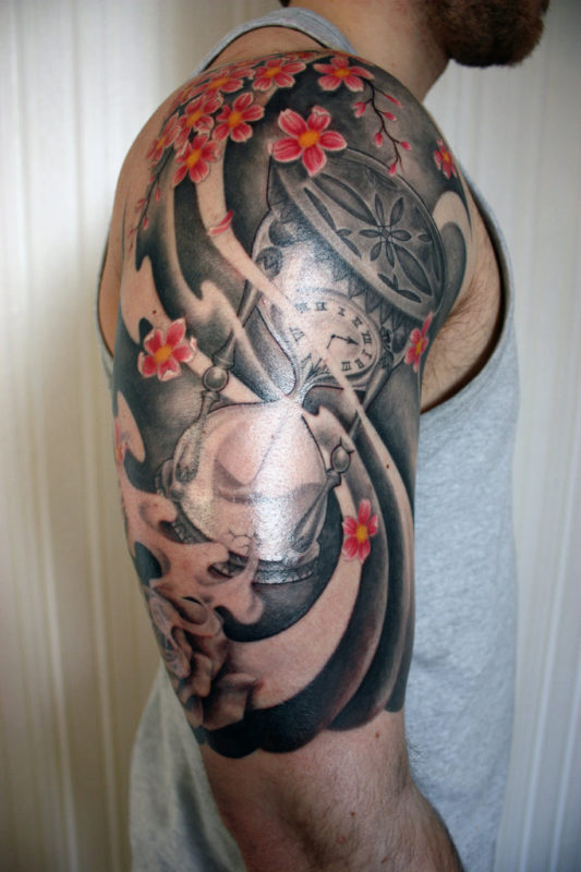 Lovely Flower Tattoo On Shoulder