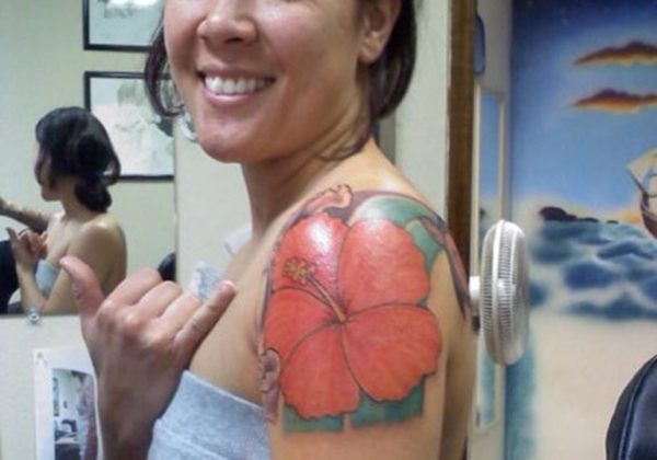 Lovely Hibiscus Flower Tattoo !