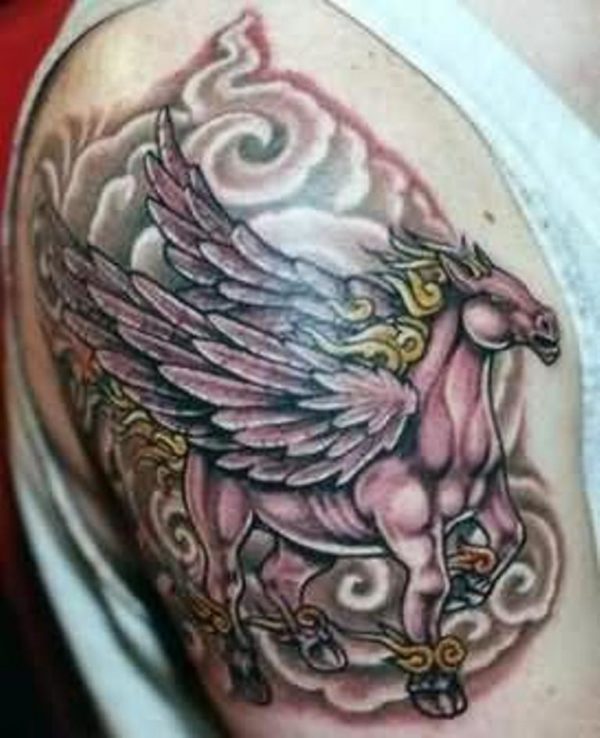 Lovely Horse Wings Tattoo
