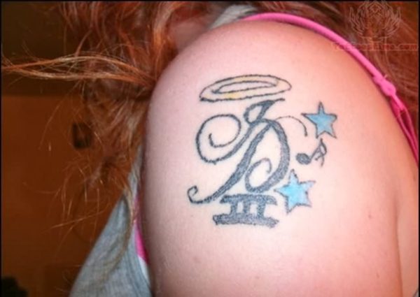 Lovely Music Tattoo Design On Left Shoulder