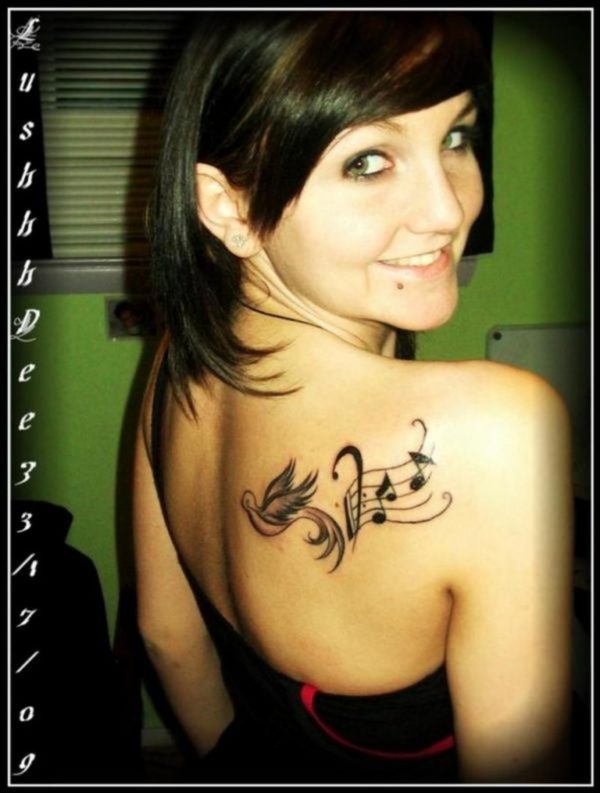 Lovely Music Tattoo Design