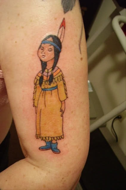 Lovely Native Girl Tattoo