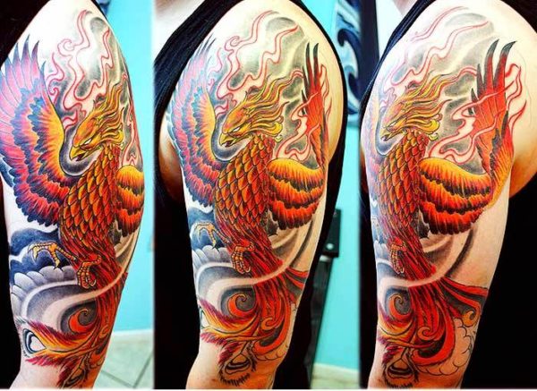 Lovely Phoenix Tattoo Design