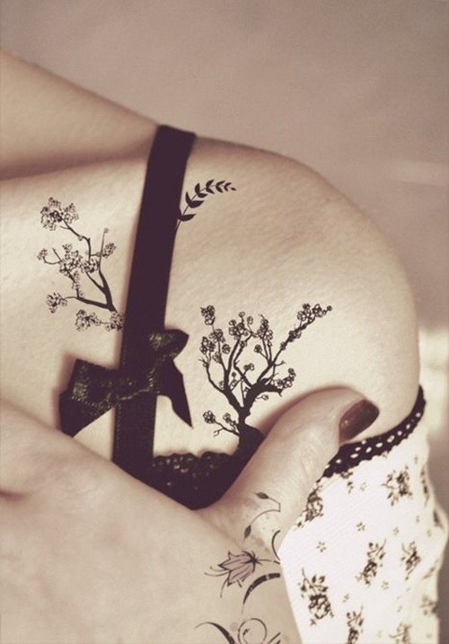 Lovely Plant Tattoo For Women