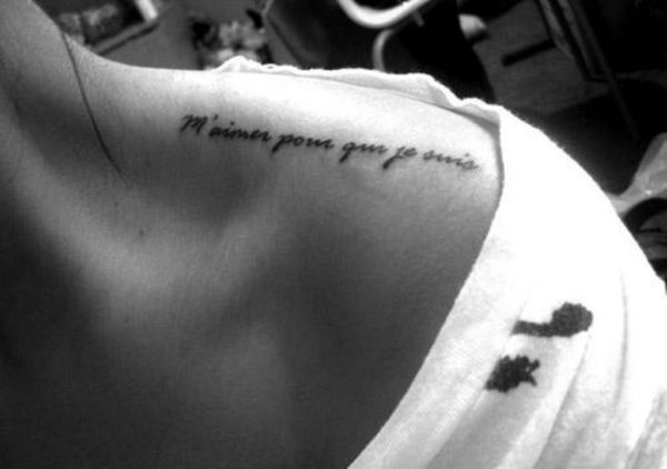 Lovely Quote Shoulder Tattoo