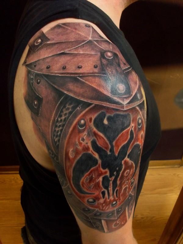 Lovely Red Armour Tattoo