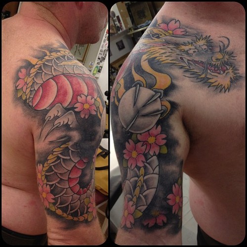 Lovely Shoulder Dragon Tattoo Design