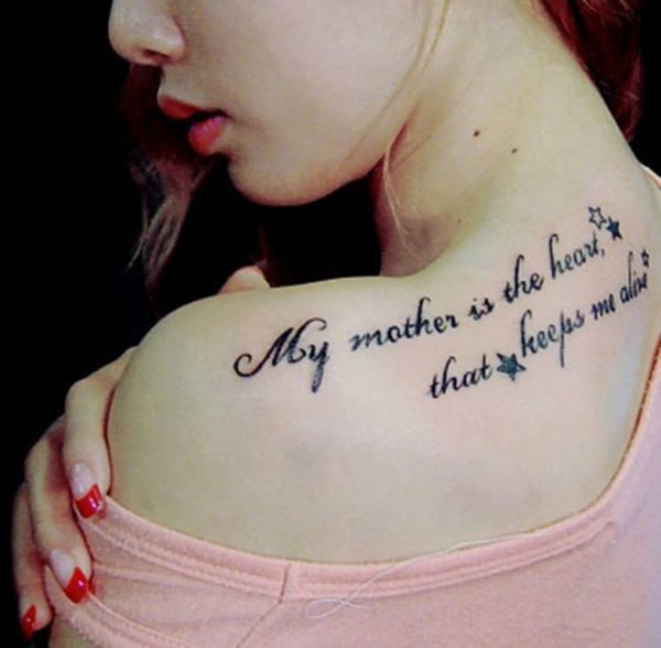 Lovely Shoulder Tattoo Quote